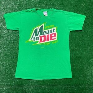 Green Short Sleeve Tee with Bold Multicolor 'Jesus Meant to Die For Me!' Graphic